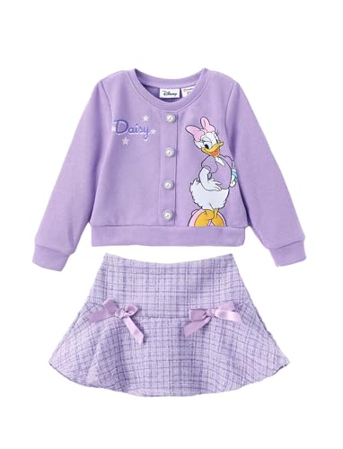 Image of Disney Frozen Elsa Minnie Princess Girl Outfit Knit Top & Tweed Skirt Set 2-13Y