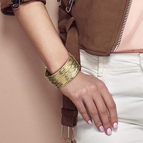 Spunkysoul New! Boho Metal Cuff Bangle Bracelets For Women In Silver Gold Or Multi Toned Copper L Collection (Gold 18 Line) #TOP1