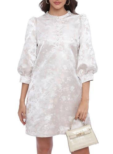 Image of Ladyful Women's Floral Jacquard Dress Cocktail Mini Shift Dresses