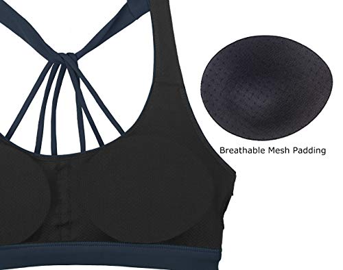 Image of icyzone Women's Padded Strappy Workout Running Sports Bras Medium Impact