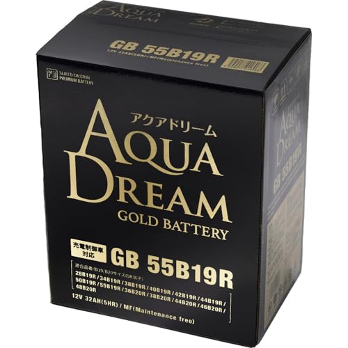 ANAh[ Y [dԑΉobe[ GOLD BATTERY GB 55B19R (݊/40/42/50/55B19R) eiXt[^Cv AQUA DREAM