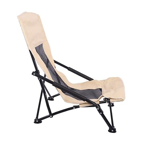 Image of YATAI Patio Lounge Low Height Chair with Arm Rest for Reading with cusion Garden Chair Outdoor Reclining Chair Recliner with Adjustable Headrest Support for Camping Picnic Swimming Pool Beach