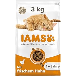 IAMS Katzenfutter trocken mit Huhn – Trockenfutter für Katzen im Alter von 1-6 Jahren, 3 kg