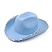 Dsgzkk Wedding Party Cowgirl Hat for Bridal Women Wide Brim Cowboy Hat Fashion Music Festival Hat Glitter Edge Hat Costume Yellow