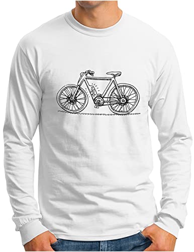 T-shirt manches longues vélo homme OM3 Touring e Bike blanc XL