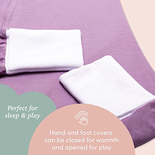 Image of SleepingBaby Flying Squirrel Toddler Pajamas with Practical Zipper for Quick Diaper Changes and Travel Comfort - Lavender - 2-3T