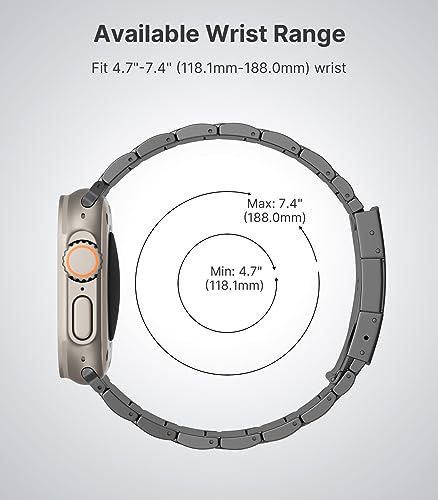 Image of MoKo Upgraded Titanium Watch Band, Compatible with Apple Watch Ultra 3 / Ultra 49mm, Replacement Strap for iWatch 46mm /45mm /44mm /42mm, Metal Band for Series 11 /10 /9 /8 /7 /6 /5 /4 /3 /2 /1 /SE3 /SE2 /SE