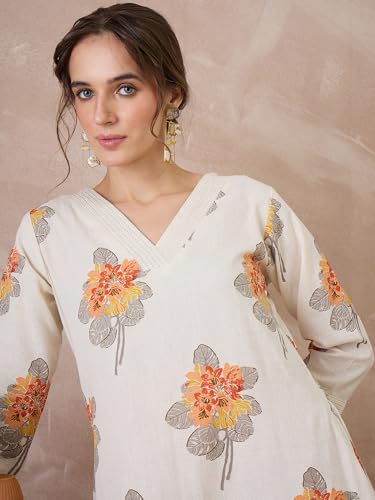 Image of INDO ERA Women Pure Cotton Kurta Palazzo Set | Printed Kurta with Palazzo Pants | Summer Friendly, Office Wear Co-Ord Set | Co Ord Set For Women Stylish
