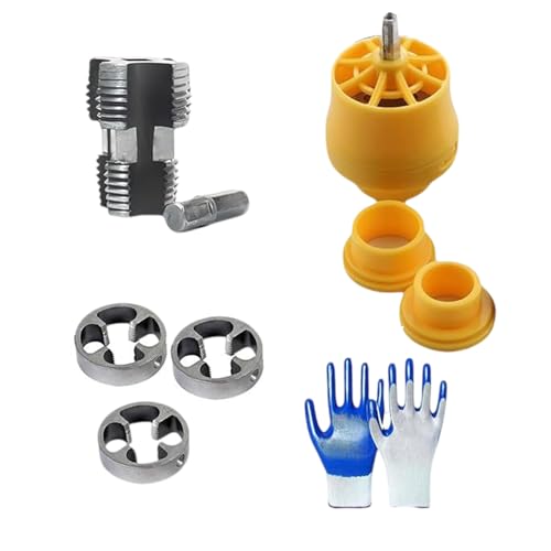 KEXIAO PVC Pipe Threader Set Includes 3 Die Sizes Versatile PVC Pipe Thread Maker Tool Set Simple Operate for Electric Drill