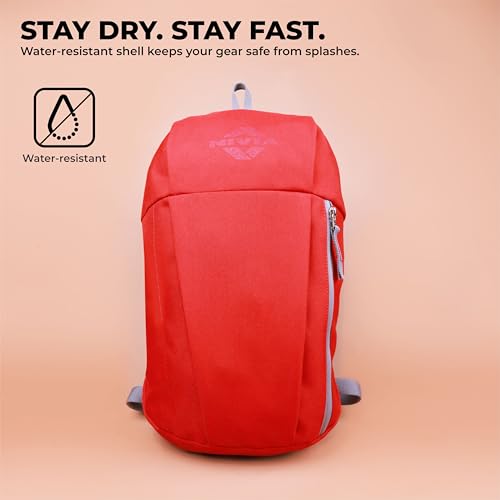 Image of Nivia Pulse Junior 2.0 Backpack For Men & Women, Water-Resistant Sports Backpack, Lightweight, Durable 600D Polyester, Double-Zip Main Compartment & Secure Front Pocket, Capacity-10 Litres