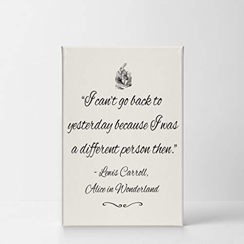 Smileartdesign I Can Not Go Back To Yesterday Because I Was A Different Person Quote Canvas Print Motivational Inspirational Wall Art Home Decor Living Room Ready To Hang Made In The Usa - 12X8 #TOP1