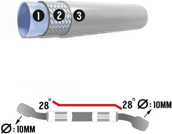 Brake Oil Hose Motorcycle Braided Brake Hose Line Steel Cable Hydraulic Pipe 300 Mm-2200 Mm 28°- 28°