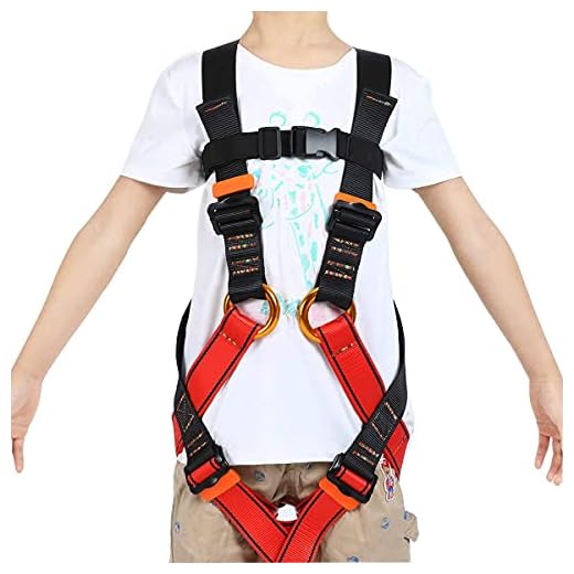 HandAcc Kids Full Body Harness, Youth Climbing Safety Harness Seat Belts for Outdoor Expanding Training Caving Rock Climbing Rappelling Equipment