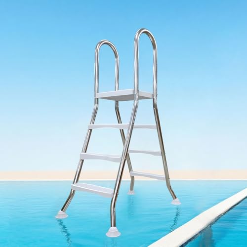 Escalera de piscina estable de acero inoxidable 3 escalones miniatura 1