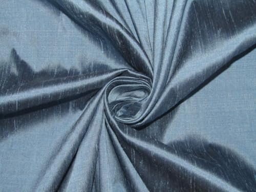 Soie Dupioni bleu nuageux tissu pour robe de créateur et rideaux