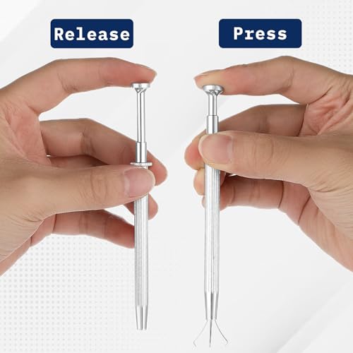 Ouligay 3Pcs Diamond Stone Jewelers Tools Holder Jewelry Tweezers Pick Up Tool 4 Prongs Holder Diamond Claw Tweezers Craft Tweezers Fine Point Tip Straight Tweezer and Locking Tweezers for Crafting