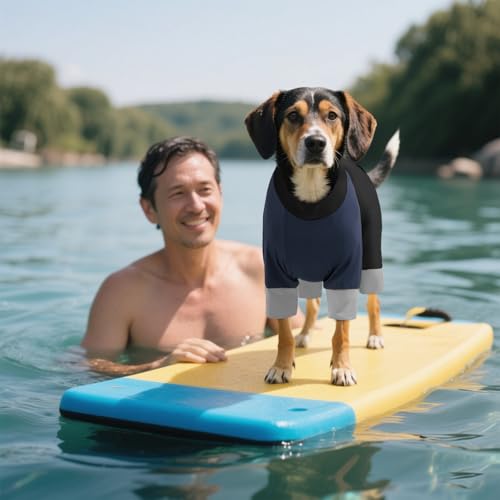 Image of ROZKITCH Dog SPF Shirts 50 UV Blocking Shirt, Summer Cooling Vest for Large Breeds, Stretchy & Breathable Fabric Dog Sun Protection Clothing, Perfect for Outdoor Activities Blueblack 3XL