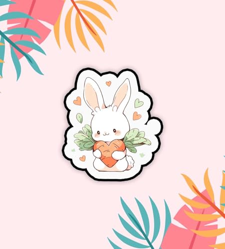 Image of Gift Me Bazar Wooden Rabbit Cartoon Fridge Magnet for Decoration | Fridge Magnets for Refrigerator & Almirah Decor | Home, Kitchen and Office Decoration Multicolor (Design 6)