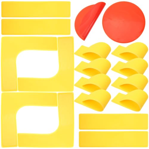 COOPHYA Tennis Court Marker Set with 23cm Round Floor Markers, Rectangular Corner and Straight Line Site Marking Stickers for Football, Basketball Training, Pe Teacher Supplies and Sports