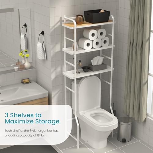 Image of Home Zone Living Over-the-Toilet Bathroom Storage Cabinet Organizer