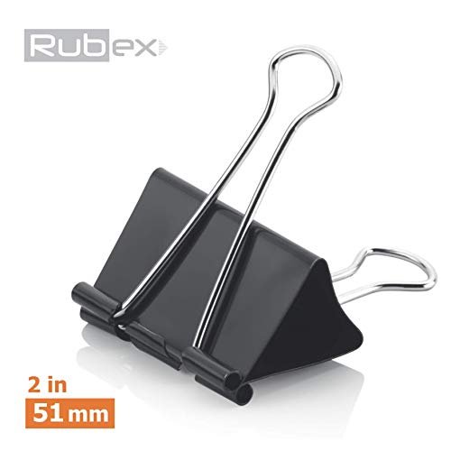 Rubex Binder Clips, Extra Large Binder Clips, Jumbo Binder Clips, 2