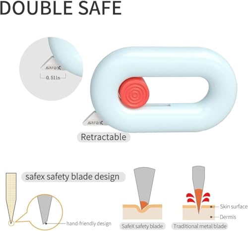 Image of Ceramic Box Cutter Retractable, Safety Cute Magnetic Package Opener, Box Opener Cutter for Daily Online Shopping /Kitchen /Office /Baby Beauty Gift Unpacking