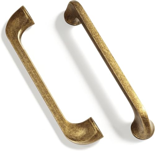 SYZOW 6 Pack Antique Brass Cabinet Pulls 128MM Hole Centers