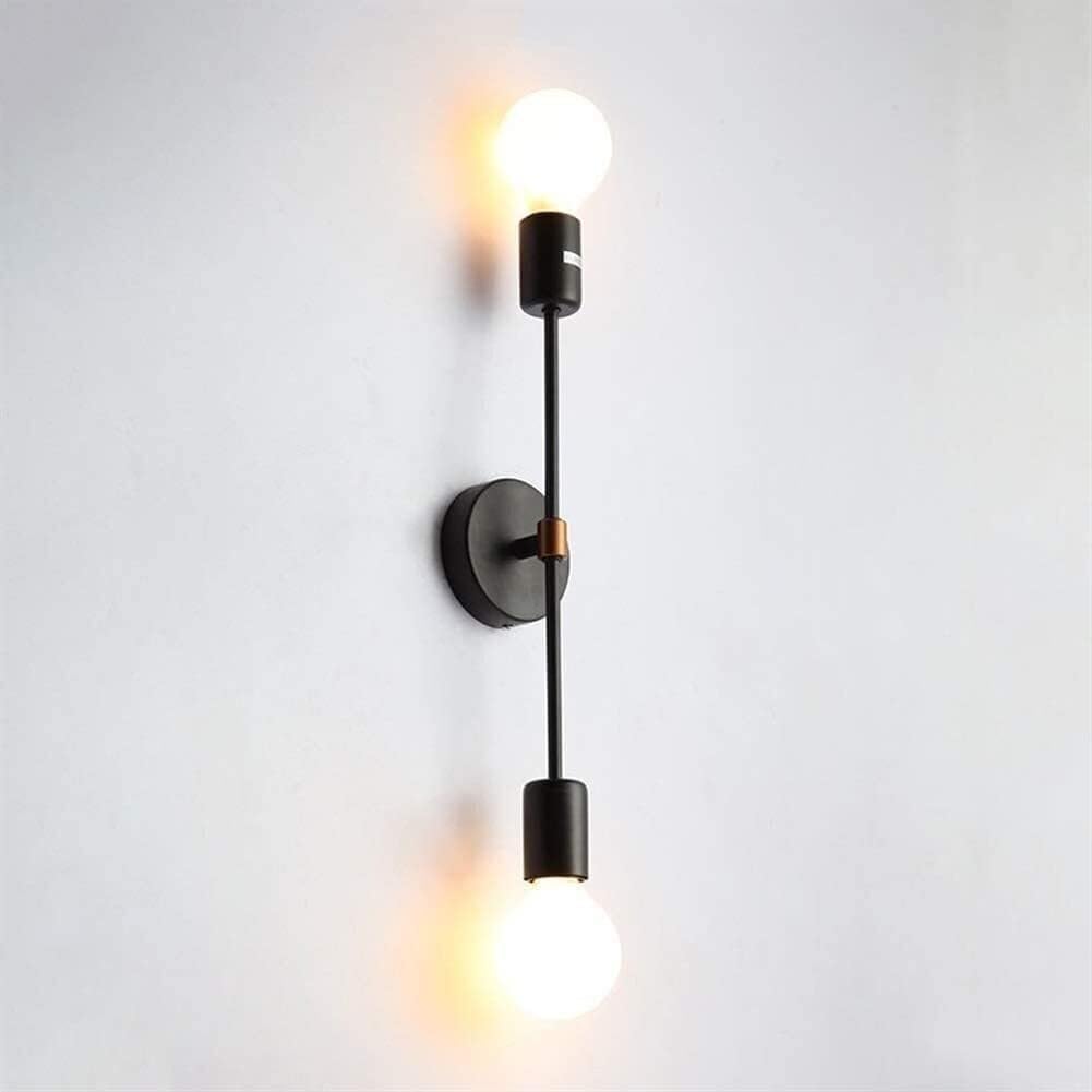 JYBNBBE Matte Black 2-Light Wall Lamp, Modern Vanity Sconce for Bathroom, Hallway, and Bedroom Decor