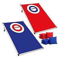 Juego De Cornhole Portátil Con 1 Tablero De Juego Cornhole Y 6 Pufs Para Juego De Lanzaiento De