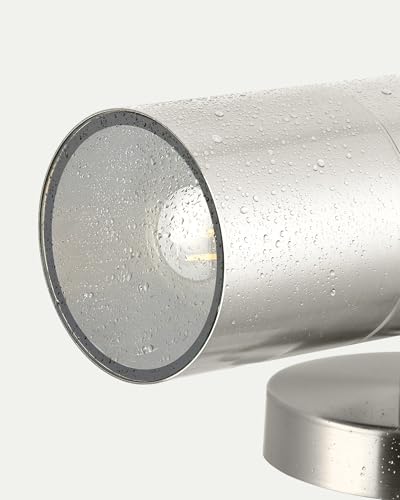 Image of Ken & Ricky Stainless Steel Outdoor Wall Light,Cylinder,Brushed Nickel,1PK
