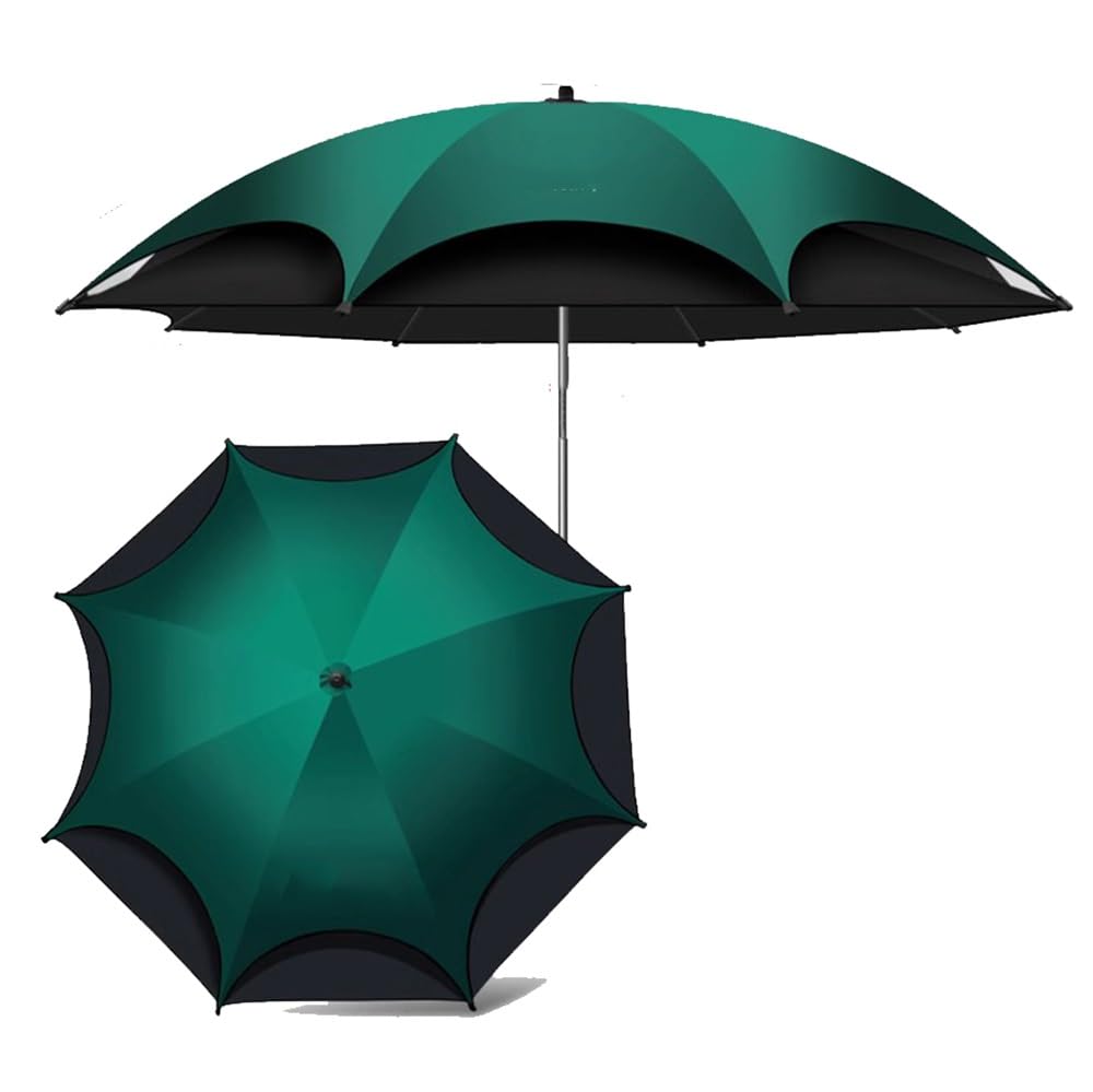 Ombrellone da pesca antivento da 2,2 m (7,2 piedi), portatile, regolabile a 360 gradi, per esterni, spiaggia, parasole, verde, 2,2 m