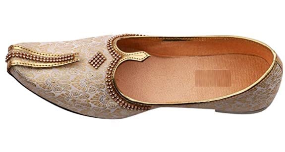 EthnicVibes Herren Hochzeit Jutti Traditionelle Mojari indische Punjabi Schuhe US 8-12 Stickmuster