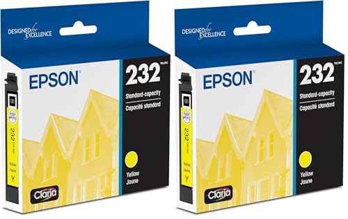 Image of Epson 232 Claria Ink Standard Capacity Yellow Cartridge (T232420-S) Works with Workforce WF-2930,2950 and Expression XP-4200, 4205 (Pack of 2)