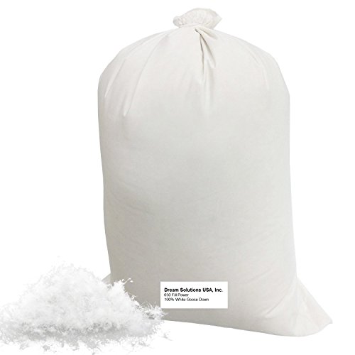 Dream Solutions USA Bulk Goose Down Filling – 100% Natural White, No Feathers – (3 lbs.) 650 Fill Power - Fill Comforters, Pillows, Jackets and More – Ultra Plush Hungarian Softness