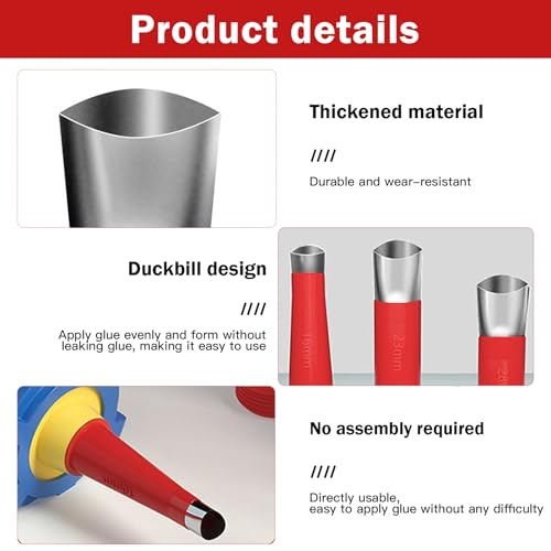 28pcs Edelstahldüsen Silikon, Silikonkartuschen Spitzen, Verschiedene Größen Kartuschenspitzen Silikontüllen, Einteiliger Dichtungsfinisher Silikon Düse, Silikonspitzen für Küche Badezimmer