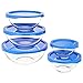 Amazon Basics Lot de 10 saladiers en verre, 5 récipients et 5 couvercles sans BPA