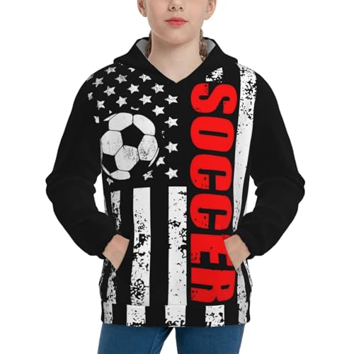 American Flag Soccer Football Hoodie Youth Hooded Sweatshirt 3D Digital Printed With Pockets Tops3