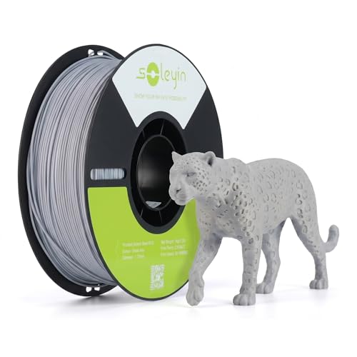 Creality Soleyin Filament PETG 1,75 mm gris 1 kg pour imprimante 3D haute ténacité et résistant aux intempéries, précision dimensionnelle +/- 0,02 mm, sans obstruction, pour imprimantes K2, Ender et