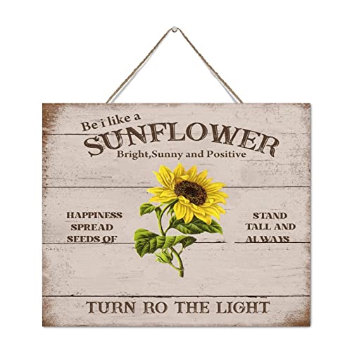 Plaque murale en bois inspirante Be I Like A Sunflower pour offrir