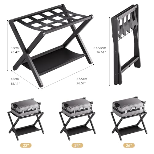 Porte-bagages de chambre pliable pour organiser les valises - 4