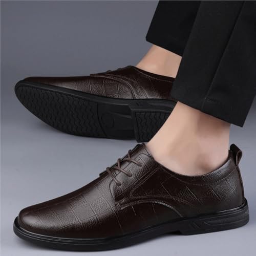 Men's Lace up Derby Oxford Dress Shoes Faux Patent Leather Classic Business Formal Comfortable Wedding Shoes2