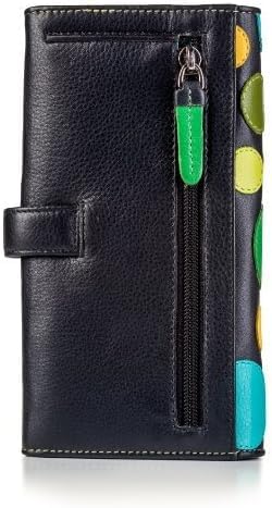 Visconti P2 Neptune Soft Womans' Leather Wallet/Purse with Polka Dots (Lily Pad)2