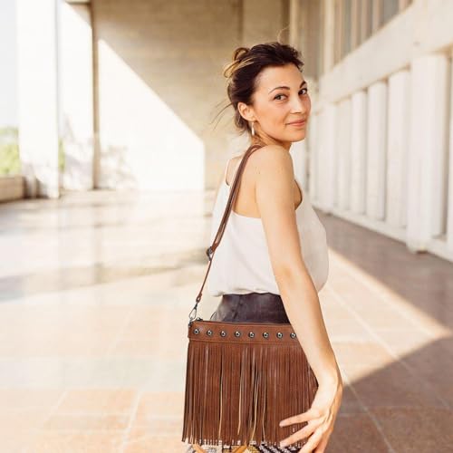 Sac portefeuille et clés avec franges rétro pour téléphone portable - 3