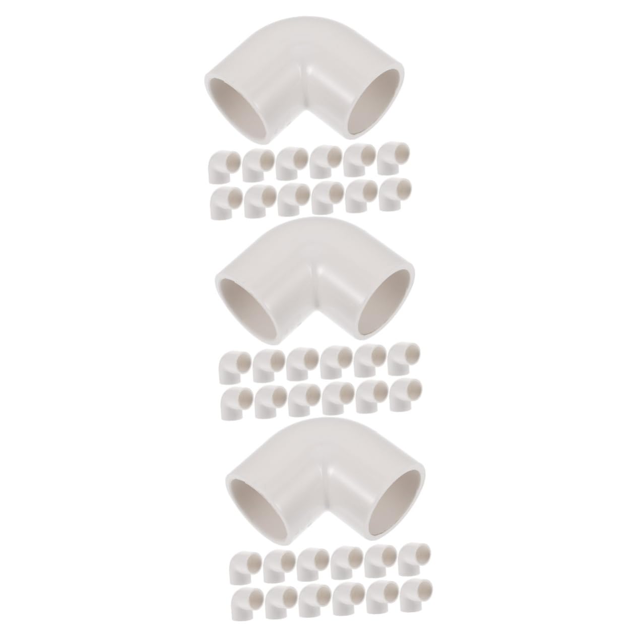INOOMP 3 Set Raccordi A Gomito Connettore Per Tubo Dell'acqua Raccordi Per Tubi in Pvc Connettore Del Tubo Connettori Di Giunzione Connettori Per Tubi in Pvc Plastica Bianca 20 Pezzi*3