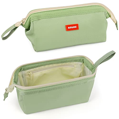 Coolzon Trousse Scolaire Trousse à Crayons de Grande Capacité Sac à Crayons école Papeterie Organisateur Trousse à Maquillage pour Filles Garçons étudiants,Vert Cover