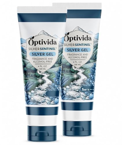 OPTIVIDA Colloidal Silver Gel for Wound Care (2 Pack) 8 oz