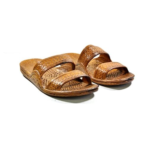 Hawaii Moses Chinelo de borracha unissex com sandália Jesus, Marrom, 9 Women/8 Men