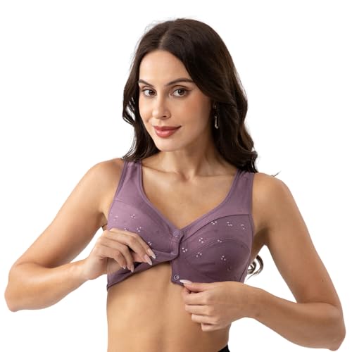 Image of Womens Daisy Bra Front Closure Sports Bras Beauty Back Full Coverage Comfor Easy Close Bra Front Buckle Corset Beige