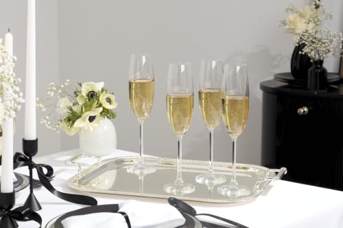 Image of Reed And Barton Silverplate Serving Tray, Metal Serveware, Handwash Recommended, Rectangle Tray with Handles (Silver)
