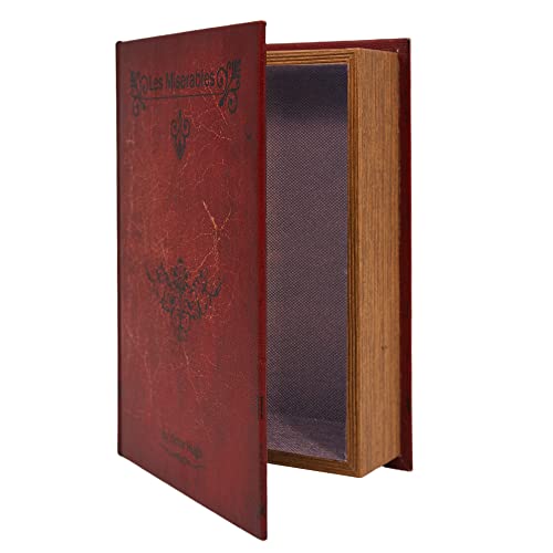 PACOLO Decorative Book Boxes, Faux Wood cover Storage for Hidden Jewelry, Money, and Cash